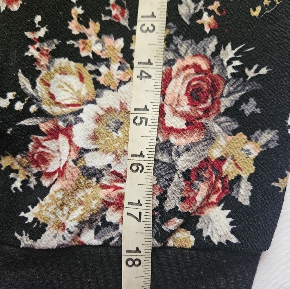 Love is Sweet Womens Black And Floral Lightweight Bomber Jacket Size Small - Picture 6 of 8